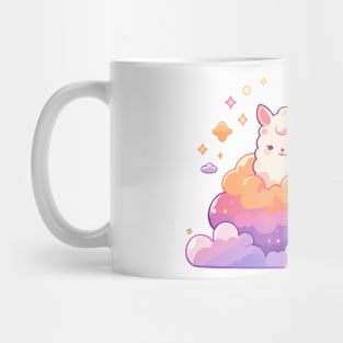 Cute Kawaii Dreamy Clouds Baby Llama Mug